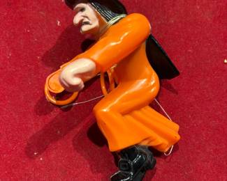 1950s Fun World Plastic Flying Witch - Complete