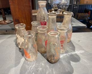 Lot of Local ACL Milk Bottles