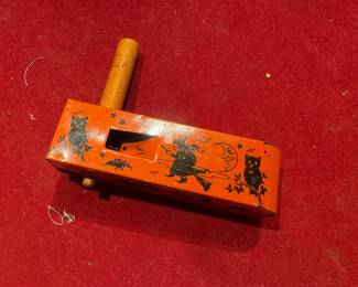 1930s Tin Rachet Witch Noisemaker