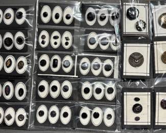 Jet Black Glass Buttons