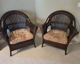 Vintage Pier 1 bamboo rattan chairs