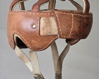 1930s leather hockey helmet