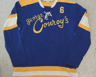 Old wool club hockey jersey from St. Paul, MN (where George Conroy once played for the Saints)