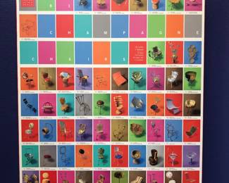 Design within Reach poster of champagne chairs (mini chairs made with materials  from champagne corks)  