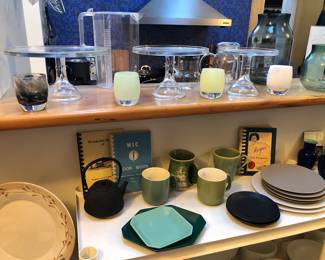 Martha by Mail glass cake stands, glassybabys, Starbucks mugs, CB2 plates 
