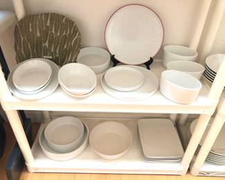 More white dishes: Crate & Barrel (some Aaron Robyn), CB2 & West Elm