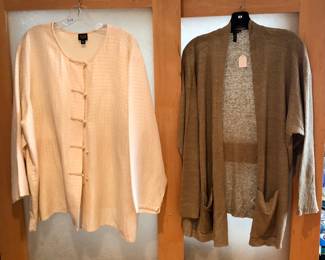 E.F. silk & linen jacket & linen sweater (3X)