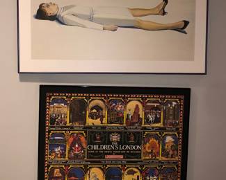 Framed print of “Supine Woman” by Wayne Thiebaud, Children’s London (Undergound) poster