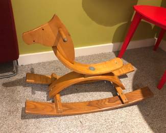 Wooden rocking horse