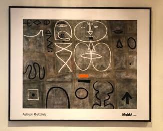 Framed MoMA poster of "Man Looking at Woman" by Adolph Gottlieb (32” x 40”)