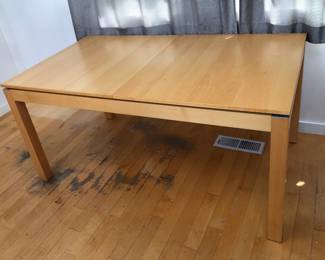 Crate & Barrel Envelope maple dining table (new in 2006) as shown: 63”L, 35”D, 30”H)