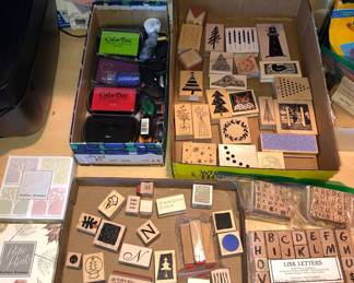 Rubber stamps + ink pads 