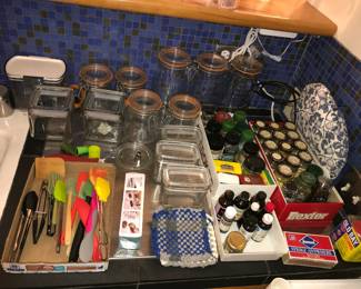 Kitchen utensils, jars & glass canisters, spices