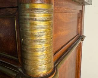 Antique 19th Century Marble Top 2 Drawer / 3 Door French Walnut Secrétaire Abattant (16"D x 37"W x 57"H)