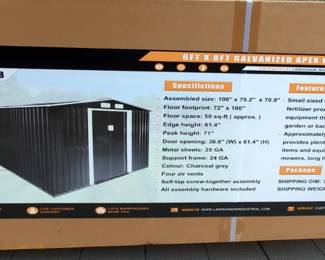 2026 LandHonor LHR-MS0608 6' x 8' Galvanized Apex Roof Metal Shed, Unused 