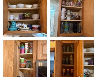 Cups; Mugs; Glassware; Bowls; Plates; Kelloggs Cereal Bowls; Turquoise Melmine Dishes