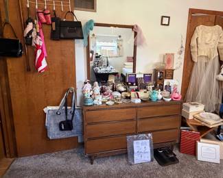 Lowboy Dresser with Mirror; Bedroom (left)