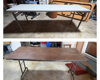 Narrow Sturdy Plastic Banquet Table w/ Folding Legs 70-1/2 x 19-1/2 x 28-1/2t (multiple available); 5ft Solid Top Heavy Banquet Table w/ Folding Legs 30x60x29-1/4t