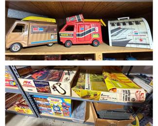 Mattel Big Jim Sports Camper, Rescue Rig & Sky Commander with Accessories; Race Tracks; Thomas the Tank Train Set