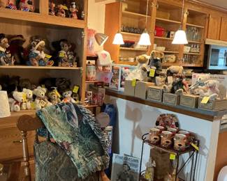 I Love Lucy collectibles, Boyds Bears, Cat collectibles, oak rocking chair, etc.
