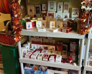 Hallmark ornaments still in their boxes 100+ (some downstairs, too)