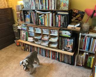 more books, magazines, chest of drawers, etc/