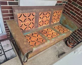 Vintage pie crust porch glider