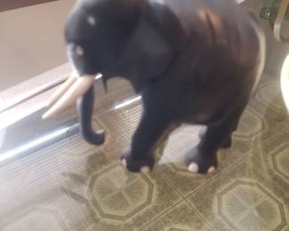 Vintage ebony wood carved elephant