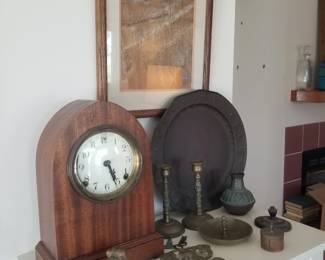 Mantel clock; metalware
