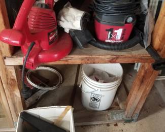 Shop vac; Toro blower/vac