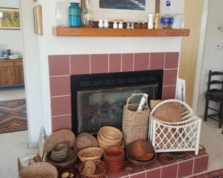 Vintage baskets; salt & pepper shakers