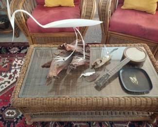 Shorebird decor; vintage banjolele