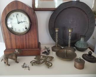 Mantel clock; metalware