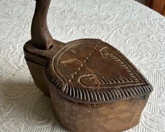Antique Carved Wooden Spice Box