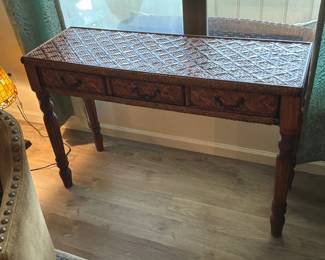 Rattan console table