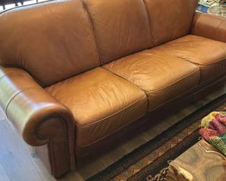 One of many leather couches