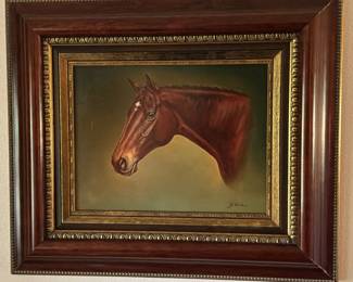 Horse signed painting