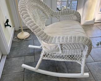 Many white wicker pieces too