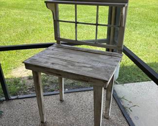 Potting Bench with Antique Window Back