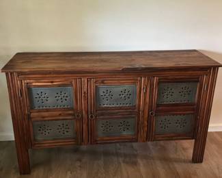 Rustic Pine and punched tin furniture, many pieces