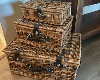 Rustic storage basket decor