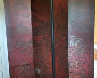 Chinoiserie Folding Laquered Screen