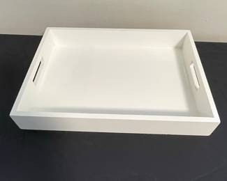 Modern Rectangular White Wooden Serving Tray