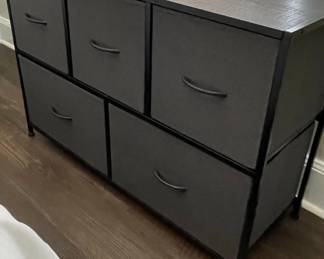 5-Drawer Fabric Storage Dresser with Metal Frame and Wood Top