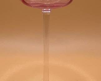 Vintage Pink Glass Champagne Coupe - DIAMANTE Pattern