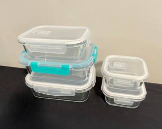 Glass Food Storage Container Set with Locking Lids