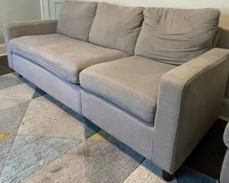 Living Spaces Reid 80" Gray Fabric Track Arm Sofa