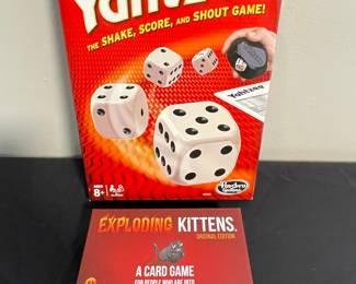 Hasbro Yahtzee and Exploding Kittens Board Games