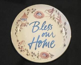 Vintage Lefton "God Bless Our Home" Decorative Plate