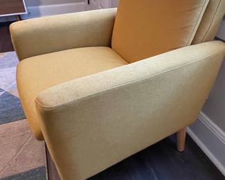 Yellow Upholstered Accent Armchair